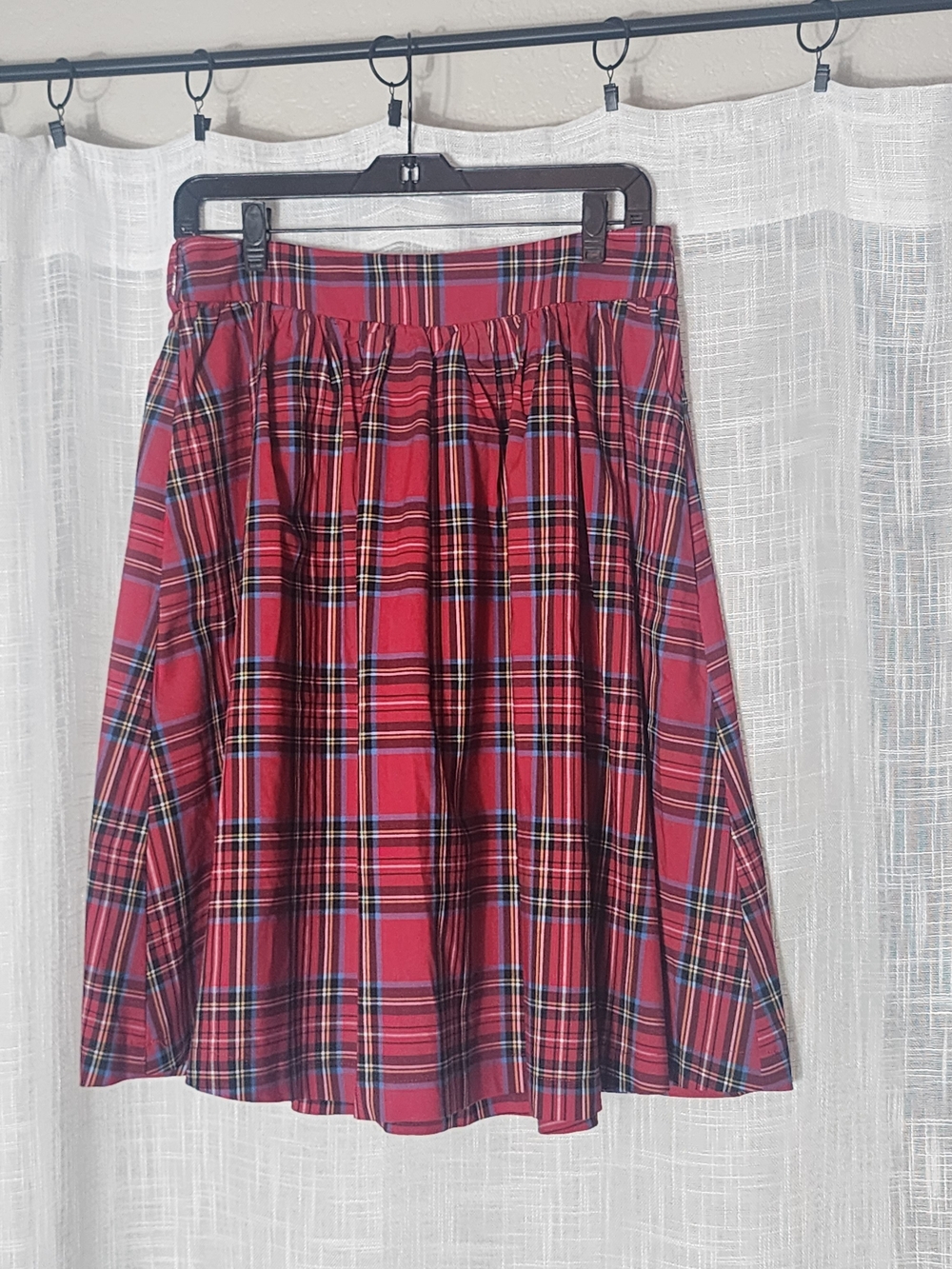 Aura Red Plaid Circle Skirt